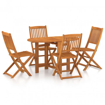 Set mobilier de grădină, 5 piese, lemn masiv de acacia - Img 2
