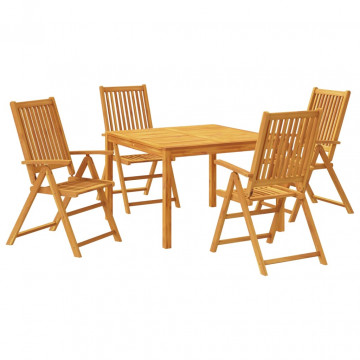 Set mobilier de grădină, 5 piese, lemn masiv de acacia - Img 2