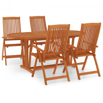 Set mobilier de grădină, 5 piese, lemn masiv de eucalipt - Img 2