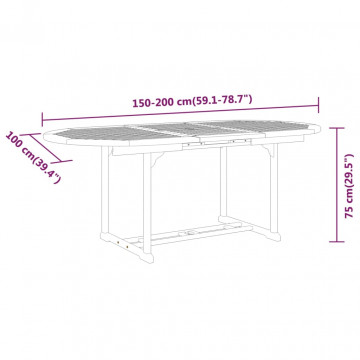 Set mobilier de grădină, 5 piese, lemn masiv de eucalipt - Img 7