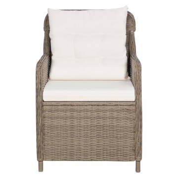 Set mobilier de grădină, 5 piese, maro - Img 6