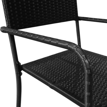 Set mobilier de grădină, 5 piese, negru, poliratan - Img 6