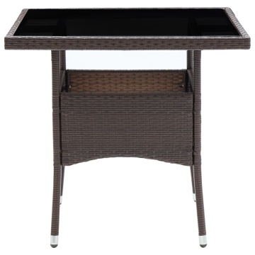 Set mobilier de grădină, 5 piese, poliratan și sticlă - Img 3