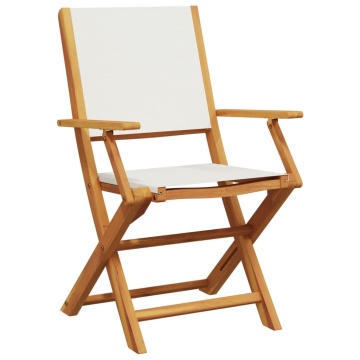 Set mobilier de grădină 5 piese textil alb crem/lemn masiv - Img 3