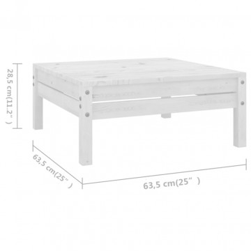 Set mobilier de grădină, 6 piese, alb, lemn masiv de pin - Img 7