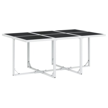 Set mobilier de grădină, 7 piese, cu perne, alb, textilenă - Img 3