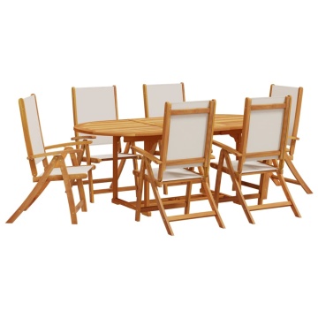 Set mobilier de grădină, 7 piese, lemn masiv acacia/textilenă - Img 2