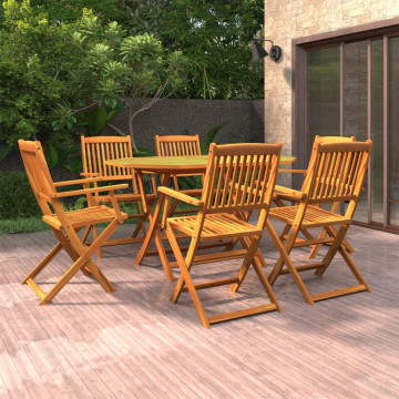 Set mobilier de grădină, 7 piese, lemn masiv de acacia - Img 1