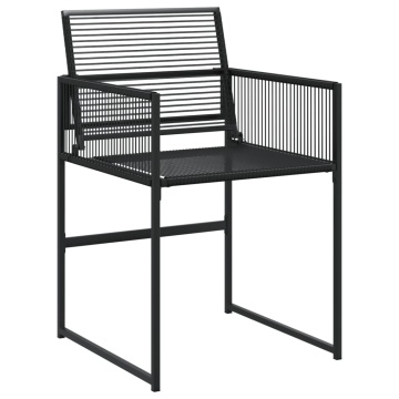 Set mobilier de grădină, 7 piese, negru, poliratan - Img 4