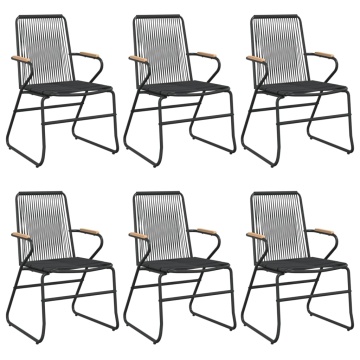 Set mobilier de grădină, 7 piese, negru, ratan PVC - Img 4