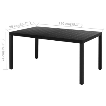 Set mobilier de grădină, 7 piese, negru, ratan PVC - Img 7