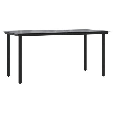 Set mobilier de grădină, 7 piese, negru, textilenă și oțel - Img 5