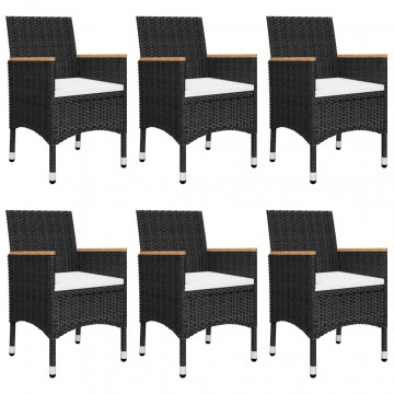 Set mobilier de grădină, 7 piese, negru - Img 8
