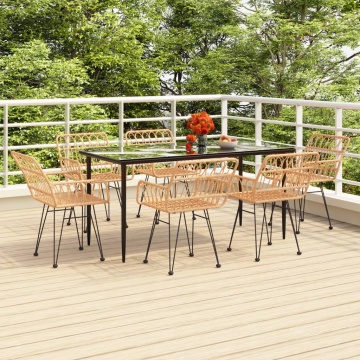 Set mobilier de grădină, 7 piese, poliratan - Img 1