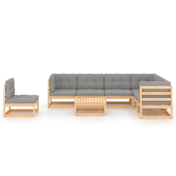 Set mobilier de grădină, 8 piese, lemn masiv de pin - Img 2