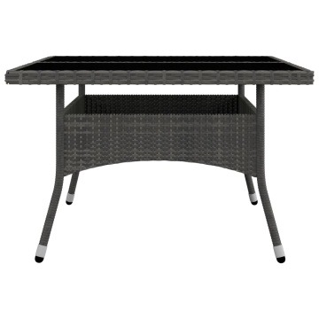 Set mobilier de grădină, 9 piese, gri, poliratan și sticlă - Img 8