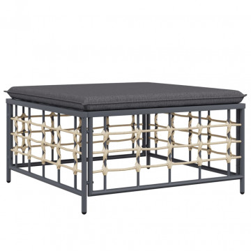 Set mobilier de grădină cu perne, 10 piese, antracit, poliratan - Img 7