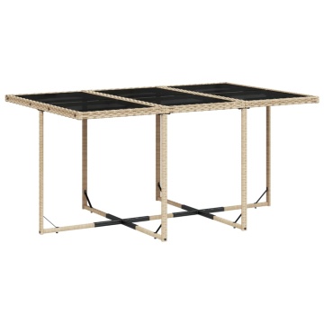 Set mobilier de grădină cu perne, 11 piese, bej, poliratan - Img 4