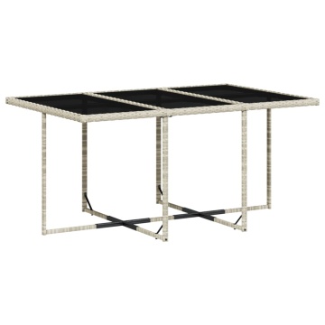 Set mobilier de grădină cu perne 11 piese gri deschis poliratan - Img 8