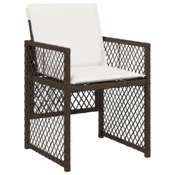 Set mobilier de grădină cu perne, 11 piese, maro, poliratan - Img 4