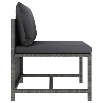 Set mobilier de grădină cu perne, 12 piese, gri, poliratan - Img 5