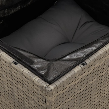 Set mobilier de grădină cu perne, 13 piese, gri, poliratan - Img 6