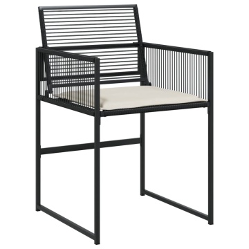 Set mobilier de grădină cu perne, 13 piese, negru, poliratan - Img 4