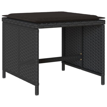 Set mobilier de grădină cu perne, 13 piese, negru, poliratan - Img 5