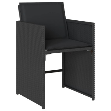 Set mobilier de grădină cu perne, 13 piese, negru, poliratan - Img 8