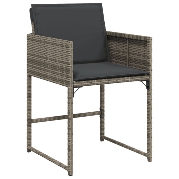 Set mobilier de grădină cu perne, 15 piese, gri, poliratan - Img 5