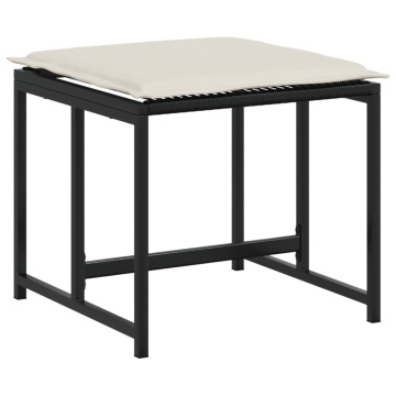 Set mobilier de grădină cu perne, 15 piese, negru, poliratan - Img 8