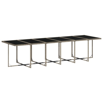 Set mobilier de grădină cu perne, 17 piese, gri, poliratan - Img 3