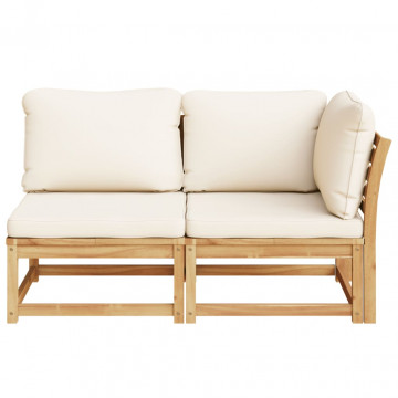 Set mobilier de grădină cu perne, 2 piese, lemn masiv de acacia - Img 4