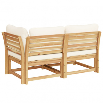 Set mobilier de grădină cu perne, 2 piese, lemn masiv de acacia - Img 5