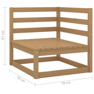 Set mobilier de grădină cu perne, 2 piese, maro miere, lemn pin - Img 5