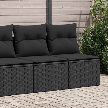 Set mobilier de grădină cu perne, 2 piese poliratan/lemn acacia - Img 2