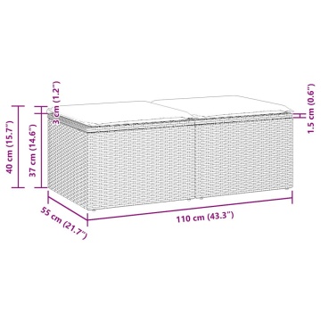 Set mobilier de grădină cu perne, 2 piese poliratan/lemn acacia - Img 5