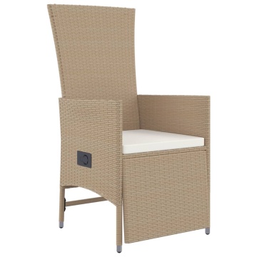 Set mobilier de grădină cu perne, 3 piese, bej, poliratan - Img 8