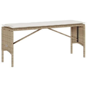 Set mobilier de grădină cu perne, 3 piese, bej, poliratan - Img 8