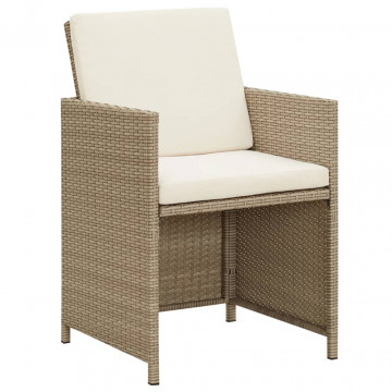 Set mobilier de grădină cu perne, 3 piese, bej - Img 5