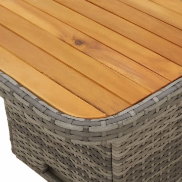 Set mobilier de grădină cu perne, 3 piese, gri, poliratan - Img 8