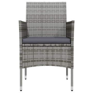 Set mobilier de grădină, cu perne, 3 piese, gri și negru - Img 4
