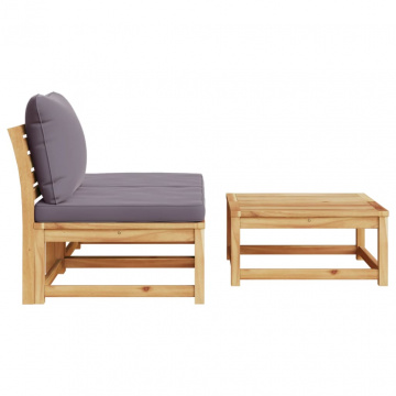 Set mobilier de grădină cu perne, 3 piese, lemn masiv acacia - Img 8
