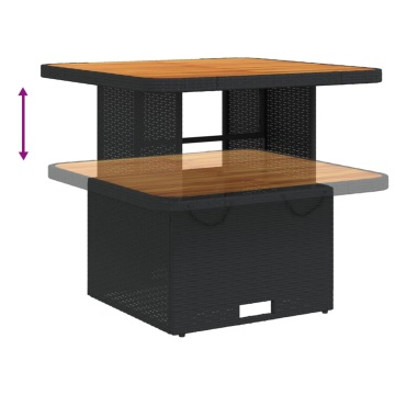 Set mobilier de grădină cu perne, 3 piese, negru, poliratan - Img 6