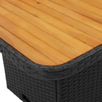 Set mobilier de grădină cu perne, 3 piese, negru, poliratan - Img 8