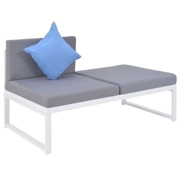 Set mobilier de grădină cu perne, 4 piese, aluminiu și WPC - Img 6