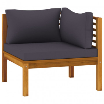 Set mobilier de grădină cu perne, 4 piese, lemn masiv acacia - Img 5