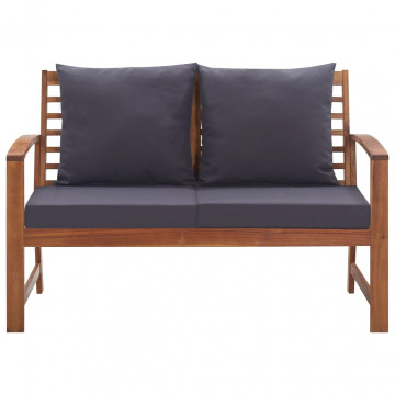 Set mobilier de grădină cu perne, 4 piese, lemn masiv de acacia - Img 6