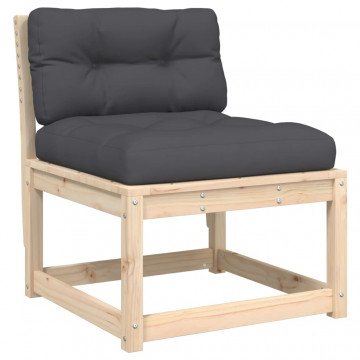 Set mobilier de grădină cu perne, 4 piese, lemn masiv de pin - Img 8