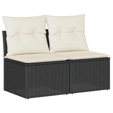 Set mobilier de grădină cu perne, 4 piese poliratan/lemn acacia - Img 2